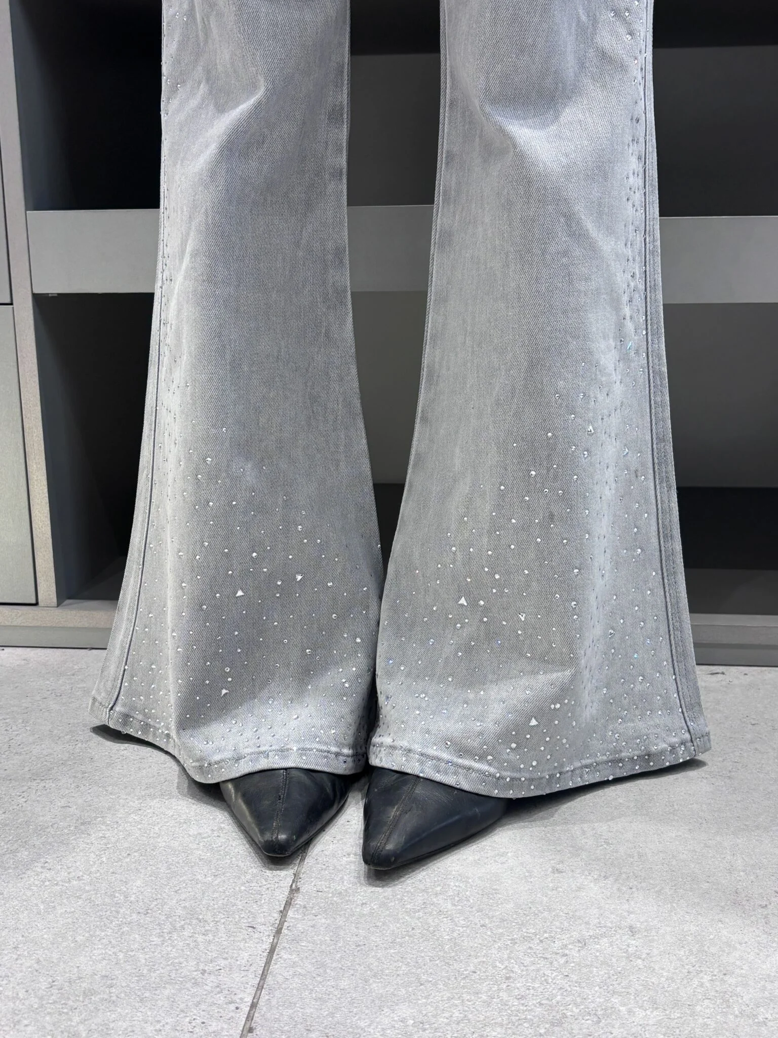 Oxford gris con strass